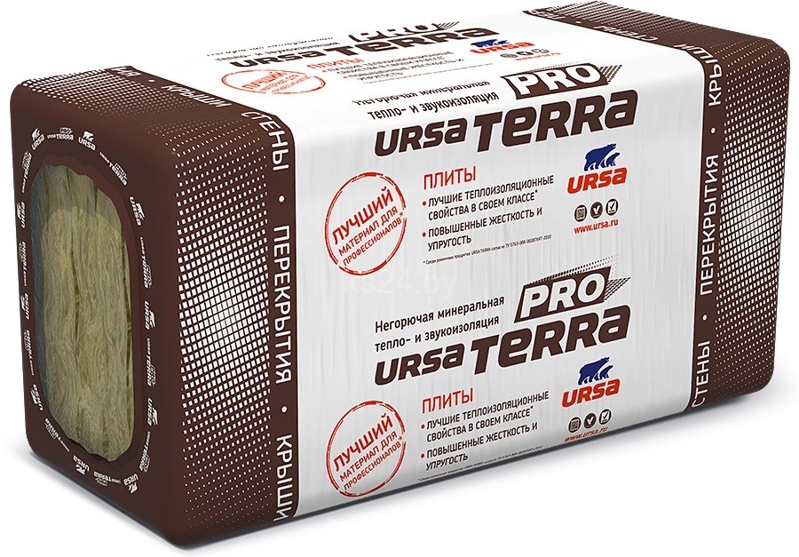 Утеплитель URSA TERRA 34 PN PRO 1200х600мм 100мм