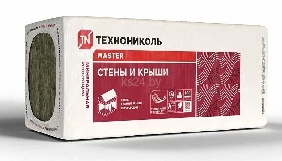 Плита минераловатная 34 PN Стены и крыши 1000x610 50мм