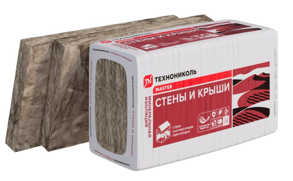 Плита минераловатная 34 PN Стены и крыши 1000x610 100мм